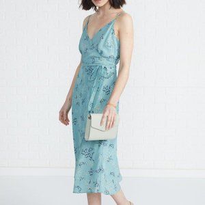 Like New Amour Vert Varden Silk Midi Wrap Dress XS